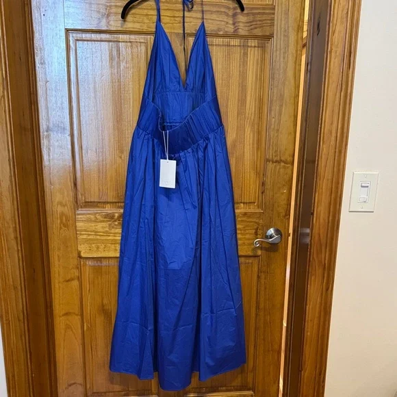 NWT COS Elegant Blue Halter Maxi Dress - Picture 4 of 6